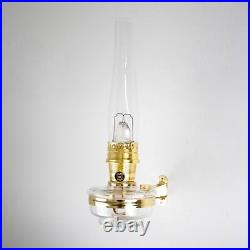 Aladdin Regency Clear Genie III Glass Wall Oil Lamp Brass with White Shade