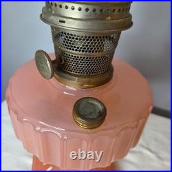 Aladdin Rose Moonstone Cathedral Glass Kerosene Oil Lamp Nu-Type Model B Burner