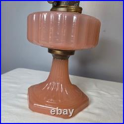 Aladdin Rose Moonstone Cathedral Glass Kerosene Oil Lamp Nu-Type Model B Burner