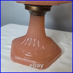 Aladdin Rose Moonstone Cathedral Glass Kerosene Oil Lamp Nu-Type Model B Burner