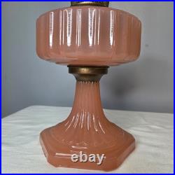 Aladdin Rose Moonstone Cathedral Glass Kerosene Oil Lamp Nu-Type Model B Burner