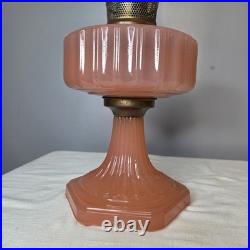 Aladdin Rose Moonstone Cathedral Glass Kerosene Oil Lamp Nu-Type Model B Burner