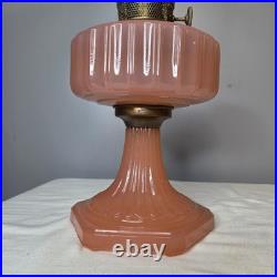 Aladdin Rose Moonstone Cathedral Glass Kerosene Oil Lamp Nu-Type Model B Burner