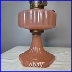 Aladdin Rose Moonstone Cathedral Glass Kerosene Oil Lamp Nu-Type Model B Burner