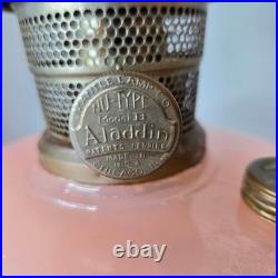Aladdin Rose Moonstone Cathedral Glass Kerosene Oil Lamp Nu-Type Model B Burner