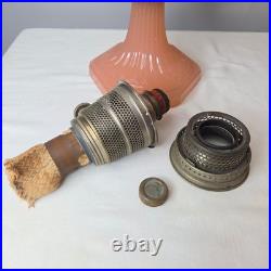 Aladdin Rose Moonstone Cathedral Glass Kerosene Oil Lamp Nu-Type Model B Burner