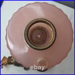 Aladdin Rose Moonstone Cathedral Glass Kerosene Oil Lamp Nu-Type Model B Burner