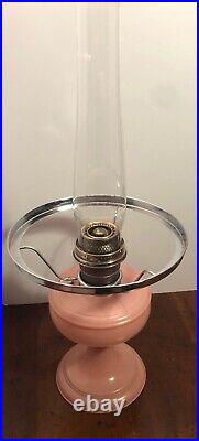 Aladdin Rose Venetian Oil Lamp Model 103 With Model B Burner And Shade 1932-1933