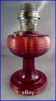 Aladdin Ruby Crystal Beehive Lamp (B-83) with original B Burner (1937-1938)