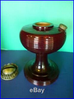 Aladdin Ruby Red B-83 Beehive Glass Lamp Font only kerosene oil Lamp Exc