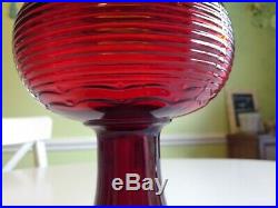 Aladdin Ruby Red B-83 Beehive Glass Lamp Font only kerosene oil see description