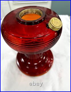 Aladdin Ruby Red #B-83 Beehive Oil Lamp with Electric 3 Way Light See Photos