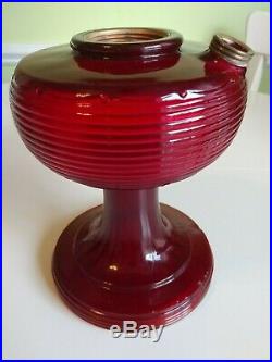 Aladdin Ruby Red Beehive B-83 Glass Lamp Font only kerosene oil quick ship