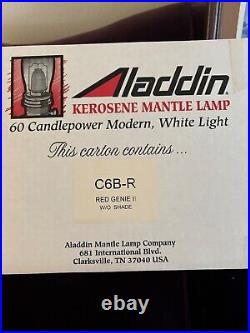 Aladdin Ruby Red Genie ii kerosene mantle lamp with brass hardware. New in box