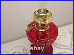 Aladdin Ruby Red Short Lincoln Drape 1980 w Red Optic Ball Shade Electric Burner