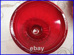 Aladdin Ruby Red Short Lincoln Drape 1980 w Red Optic Ball Shade Electric Burner