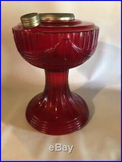 Aladdin Ruby Red Short Lincoln Drape Kerosene Oil Lamp NOS Dated 1979