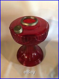 Aladdin Ruby Red Short Lincoln Drape Kerosene Oil Lamp NOS Dated 1979