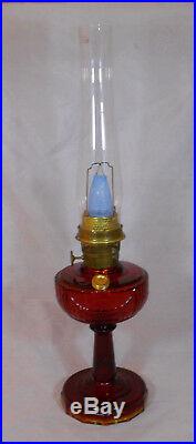 Aladdin Ruby Red Tall Lincoln Drape Kerosene Lamp Nu-type B Burner