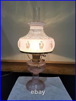 Aladdin Short Lincoln Drape Barbie Pink Electric Table Stand Lamp Matching Shade