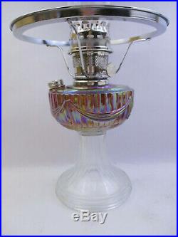 Aladdin Short Lincoln Drape Fenton Hobnail Red Carnival Oil Lamp Only 7 Made