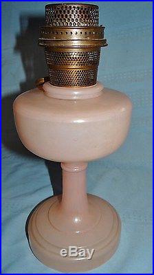 Aladdin Simplicity A Rose Pink Moonstone Model B Kerosene Oil Lamp Vtg Antique
