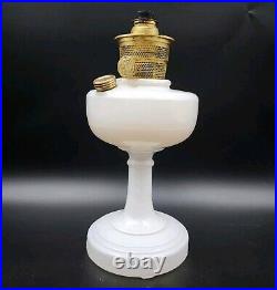 Aladdin Simplicity B-30 Kerosene Oil Lamp Glass White Brass Vintage Antique 14