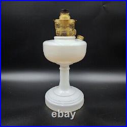 Aladdin Simplicity B-30 Kerosene Oil Lamp Glass White Brass Vintage Antique 14