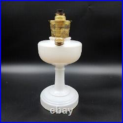 Aladdin Simplicity B-30 Kerosene Oil Lamp Glass White Brass Vintage Antique 14