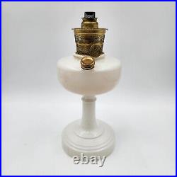 Aladdin Simplicity B-30 Kerosene Oil Lamp Glass White Brass Vintage Antique 14