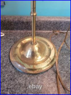 Aladdin Student Adjustable Brass Oil Tank Hurricane Electric Desk Lamp 1983