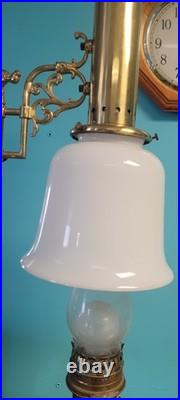 Aladdin Student Adjustable Brass Oil Tank Hurricane Electric Desk Lamp 1983
