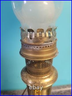 Aladdin Student Adjustable Brass Oil Tank Hurricane Electric Desk Lamp 1983