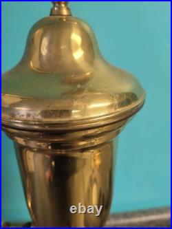 Aladdin Student Adjustable Brass Oil Tank Hurricane Electric Desk Lamp 1983