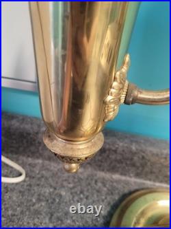 Aladdin Student Adjustable Brass Oil Tank Hurricane Electric Desk Lamp 1983