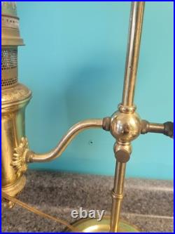 Aladdin Student Adjustable Brass Oil Tank Hurricane Electric Desk Lamp 1983