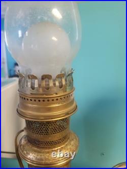 Aladdin Student Adjustable Brass Oil Tank Hurricane Electric Desk Lamp 1983