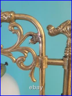 Aladdin Student Adjustable Brass Oil Tank Hurricane Electric Desk Lamp 1983