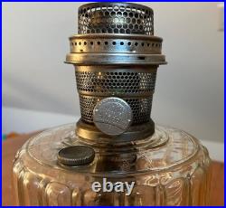 Aladdin Style 107 Cathedral Model B Clear Crystal Footed Oil Lamp, 1934, EX