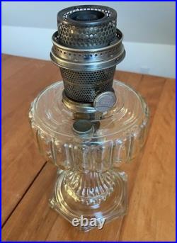 Aladdin Style 107 Cathedral Model B Clear Crystal Footed Oil Lamp, 1934, EX