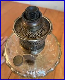 Aladdin Style 107 Cathedral Model B Clear Crystal Footed Oil Lamp, 1934, EX