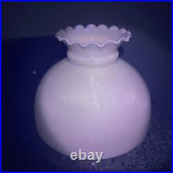 Aladdin Table Lamp with Hurricane Shade Painted Green Oak Leaves Alacite 20