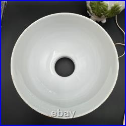 Aladdin Table Lamp with Hurricane Shade Painted Green Oak Leaves Alacite 20