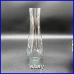 Aladdin Table Lamp with Hurricane Shade Painted Green Oak Leaves Alacite 20