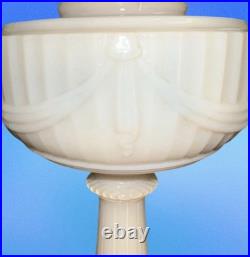 Aladdin Tall Lincoln Drape Alacite Uranium Glass Oil Lamp Model B Vintage 1940s