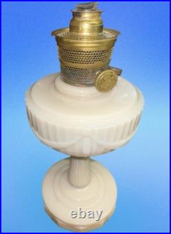 Aladdin Tall Lincoln Drape Alacite Uranium Glass Oil Lamp Model B Vintage 1940s