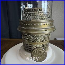 Aladdin Tall Lincoln Drape Alacite Uranium Glass Oil Lamp Model B Vintage 1940s