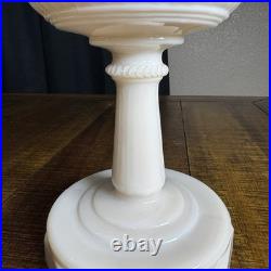 Aladdin Tall Lincoln Drape Alacite Uranium Glass Oil Lamp Model B Vintage 1940s