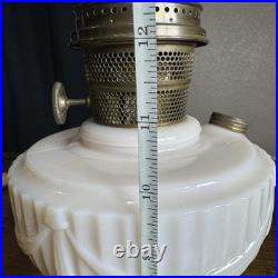 Aladdin Tall Lincoln Drape Alacite Uranium Glass Oil Lamp Model B Vintage 1940s