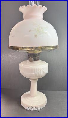 Aladdin Tall Lincoln Drape B75 Rose Lamp With Shade, Comp. Burner+Electric Burner